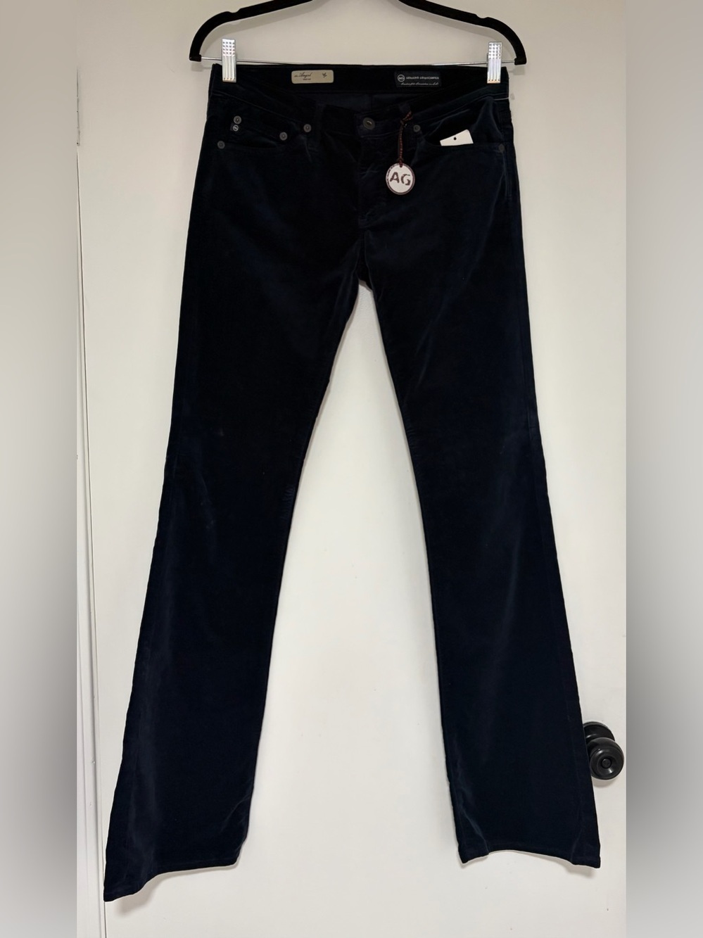 AG Andriano Goldschmied Women’s The Angel Bootcut Blue Velvet Pants 27 Regular